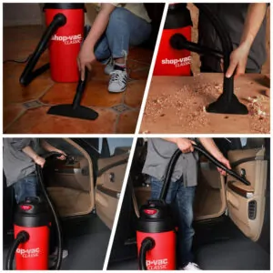Aspirador de Pó Úmido e Seco 18,9L com Mangueira Extra Longa de 5 Metros e Acessórios, 110V 135W, Shop Vac, Vermelho