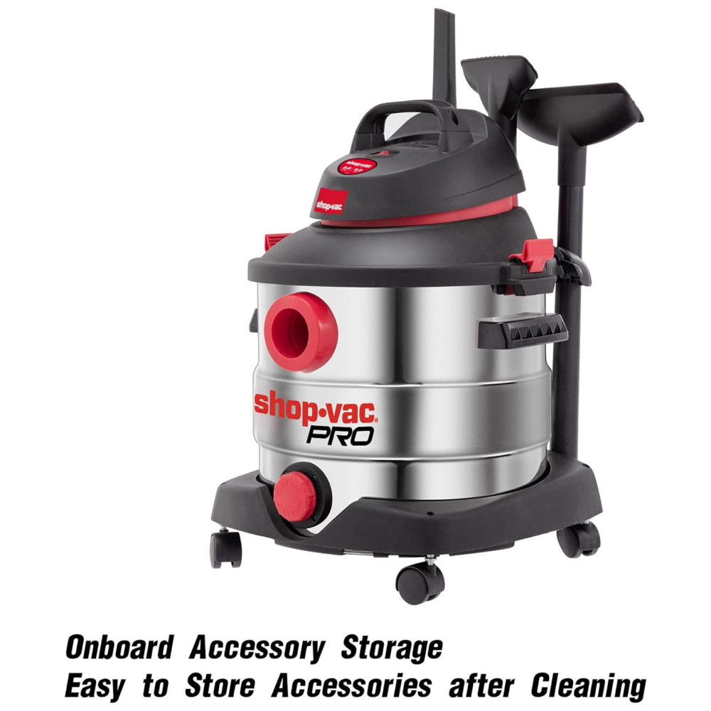 ectq6cf4m2890b_2 jpg - Aspirador de Pó Comercial 30 Litros para Uso Úmido e Seco, em Aço Inoxidável, 110V 1200W, Shop Vac Pro
