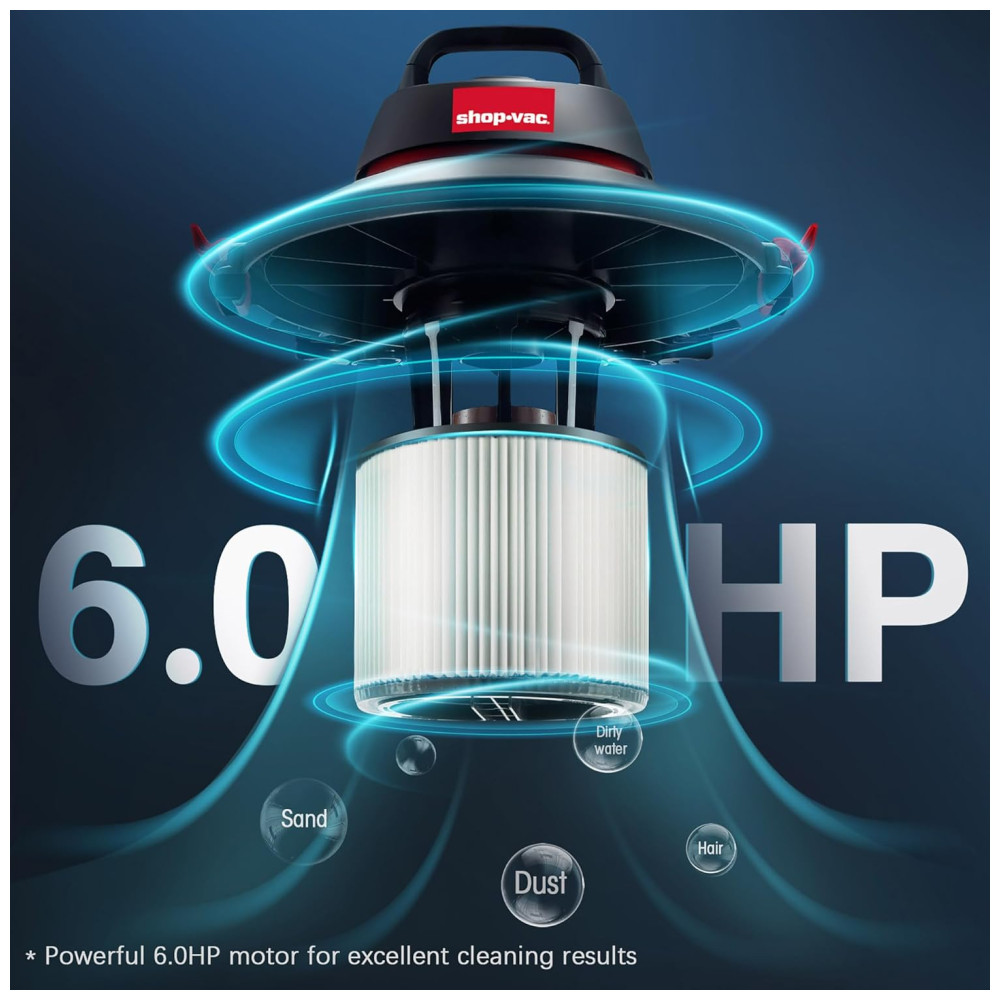 ectq6cf4m2890b_7 jpg - Aspirador de Pó Comercial 30 Litros para Uso Úmido e Seco, em Aço Inoxidável, 110V 1200W, Shop Vac Pro