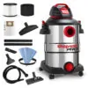 Aspirador de Pó Profissional de 45,48 Litros com Tanque de Aço Inoxidável, Motor de 6 Picos, 110V 1416W, Shop Vac Pro, Prata