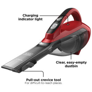 Aspirador de Pó, 400 ml, 1200 W, 110 V, vermelho, BLACKDECKER HLVA320J26, Vermelho