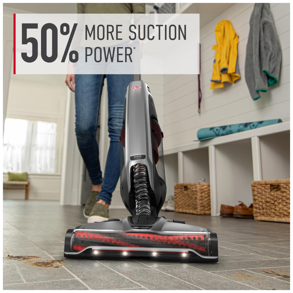 Aspirador de Pó sem Fio Ideal para Carpetes e Pisos Duros, Leve e Prático, 110V Hoover BH53801V, Preto