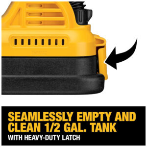 Aspirador de Pó sem Fio 14L Portátil para Úmido e Seco, 20V, DEWALT DCV517B, Amarelo