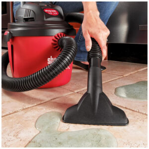 Aspirador de Pó Portátil de 9,48L, Úmido e Seco com Alça Dobrável e Suporte, 110V 1200W Shop Vac, Vermelho