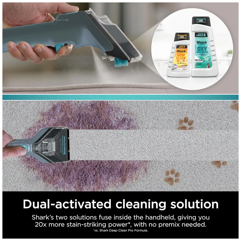 Extratora e Higiniezadora de Carpetes e Estofados com Acessórios Bônus e Soluções de Limpeza, Shark PX202BRN StainStriker, Azul
