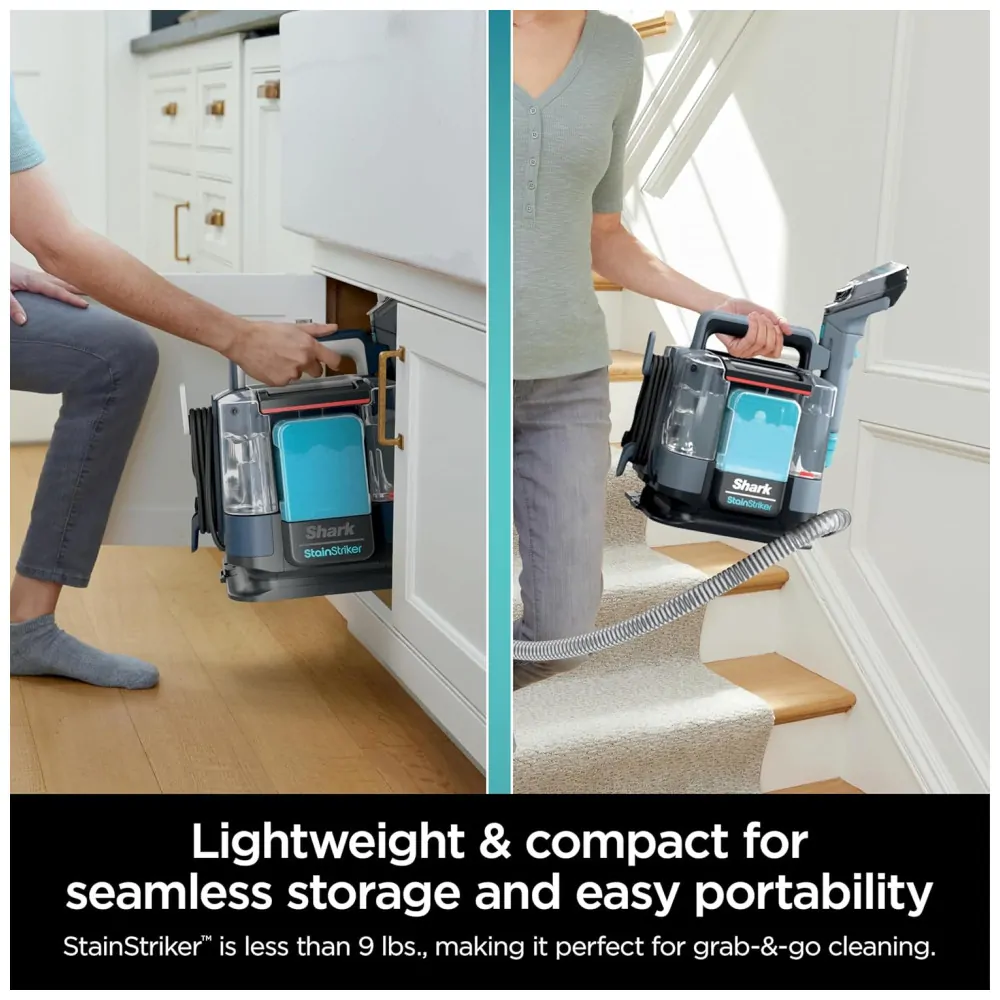Extratora e Higiniezadora de Carpetes e Estofados com Acessórios Bônus e Soluções de Limpeza, Shark PX202BRN StainStriker, Azul