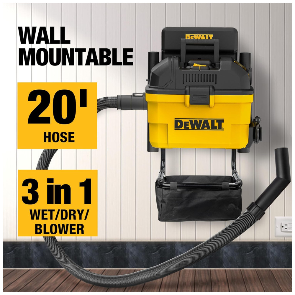 Aspirador de Pó Úmido e Seco, 22 Litros, 5 Cavalos de Potência, DEWALT DXV06G, Amarelo
