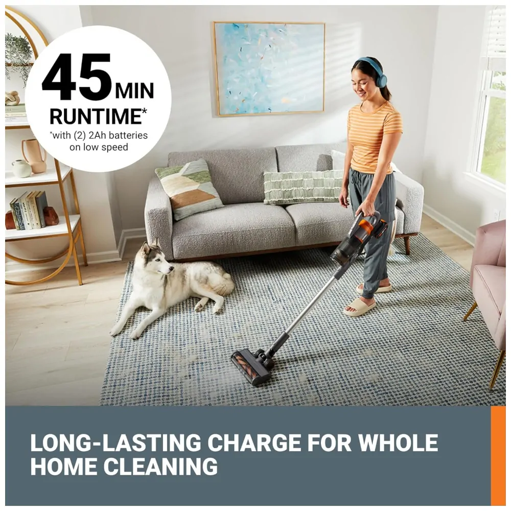 Aspirador de pó Sem Fio com Bateria Recarregável 20V de Alta Sucção de 25Kpa para Limpeza Eficiente de Pelos de Animais, 110V WORX, Cinza