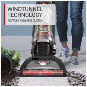 Aspirador Vertical sem Saco para Carpetes e Pisos Duros, 110V, Hoover WindTunnel , Preto