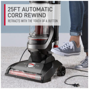 Aspirador Vertical sem Saco para Carpetes e Pisos Duros, 110V, Hoover WindTunnel , Preto