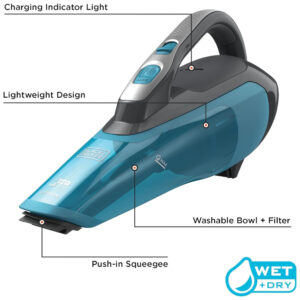 Aspirador de Pó Portátil sem Fio Recarregável Capacidade 400 mL, 110v, BLACKDECKER HLWVA325J21, Azul