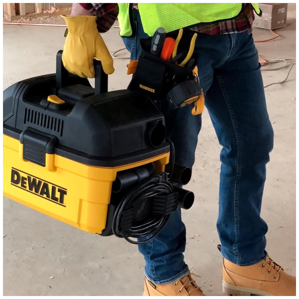 Aspirador de Pó Seco e Úmido 15L, 4CV de Potência com Extensores, 110v, DEWALT DXV04T, Amarelo