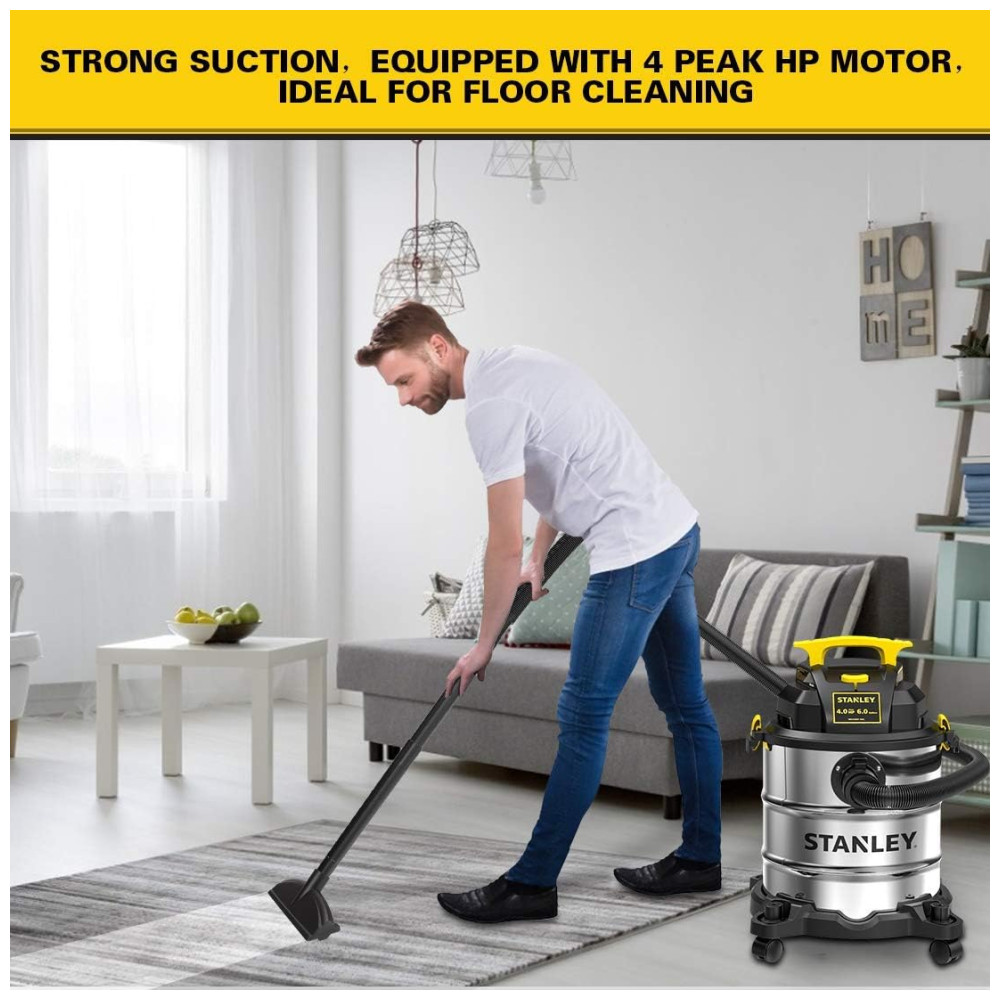 ectqqzkel9j10b_5 jpg - Aspirador de Pó Seco e Úmido 22L, 4CV de Potência com Extensores, 110v, STANLEY SL18116, Prateado