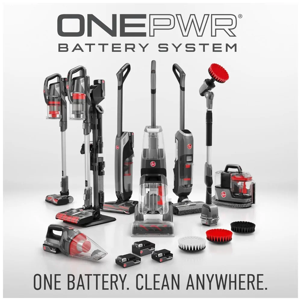 Aspirador de Pó sem Fio com Rolo de Escova Duplo para Todos os Pisos, 2 Baterias, 110V Hoover Emerge, Preto