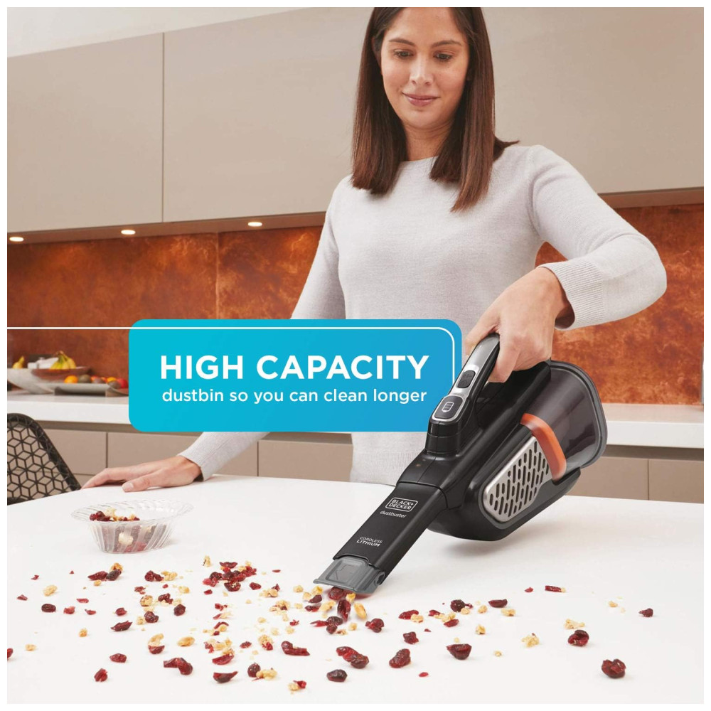 Aspirador de Pó Portátil Sem Fio Recarregável 20V, BLACKDECKER HHVK515J00FF, Preto