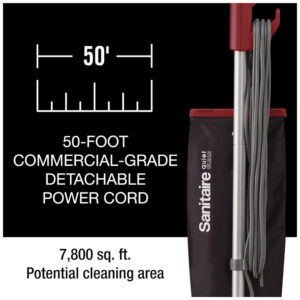 ectqsnc68t480b_1 jpg - Aspirador de Pó Profissional com Fio e Limpeza Silenciosa, 110V, Sanitaire SC889B, Preto e Vermelho