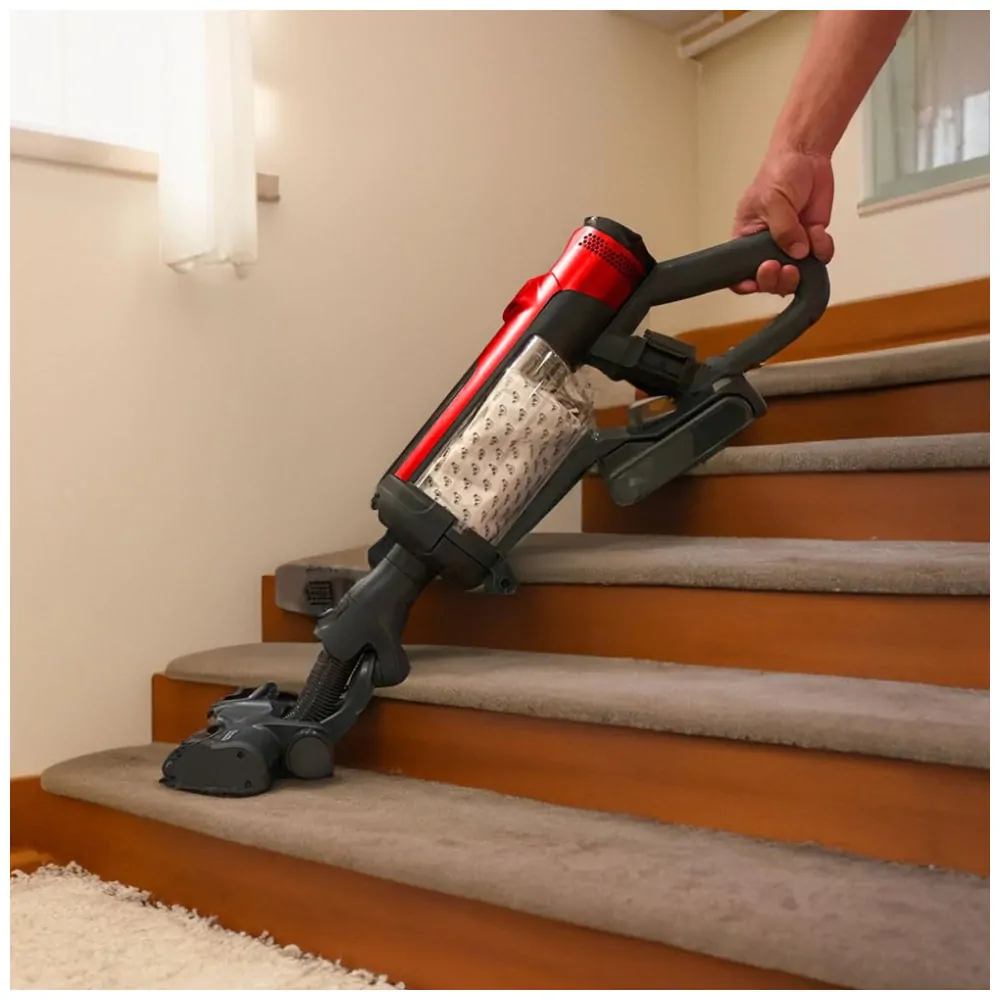 Aspirador de Pó sem Fio com Design Ergonômico e Leve, 1 Hora de Autonomia, 110V, NaceCare, Vermelho