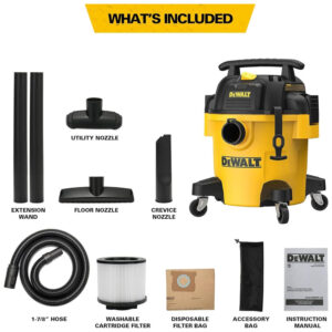 ectqvsc4bvd80b_5 jpg - Aspirador de Pó Seco e Úmido 19L, 4CV de Potência com Extensores, 110v, DEWALT DXV05P, Amarelo