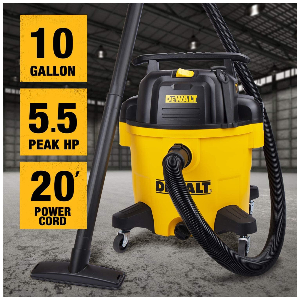 Aspirador de Pó e Água com Capacidade de 37,9 Litros, 110V 1200W, DeWALT DXV10PZ, Amarelo
