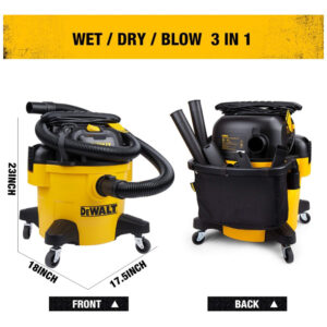 Aspirador de Pó e Água com Capacidade de 37,9 Litros, 110V 1200W, DeWALT DXV10PZ, Amarelo