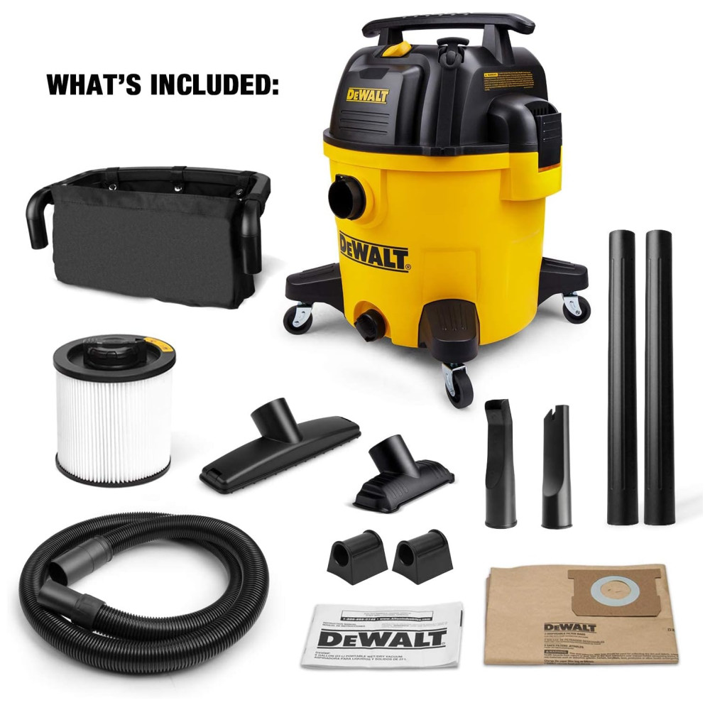 Aspirador de Pó e Água com Capacidade de 37,9 Litros, 110V 1200W, DeWALT DXV10PZ, Amarelo