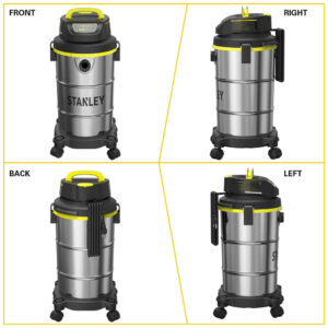 Aspirador de Pó Úmido e Seco de 18,95L, 4CV, Tanque em Aço Inox, 110V 600W, Stanley SL18130, Amarelo Prateado