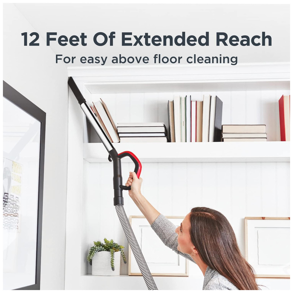 Aspirador de Pó sem Saco Vertical com Direção Giratória para Piso Duro e Pelos de Animais, 110V, Eureka FloorRover, Vermelho
