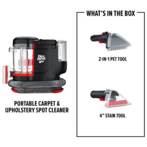 Extratora e Higiniezadora de Carpetes e Estofados Portátil com Sucção Poderosa, Compacto e Leve, Dirt Devil FD13000, Preto e Vermelho