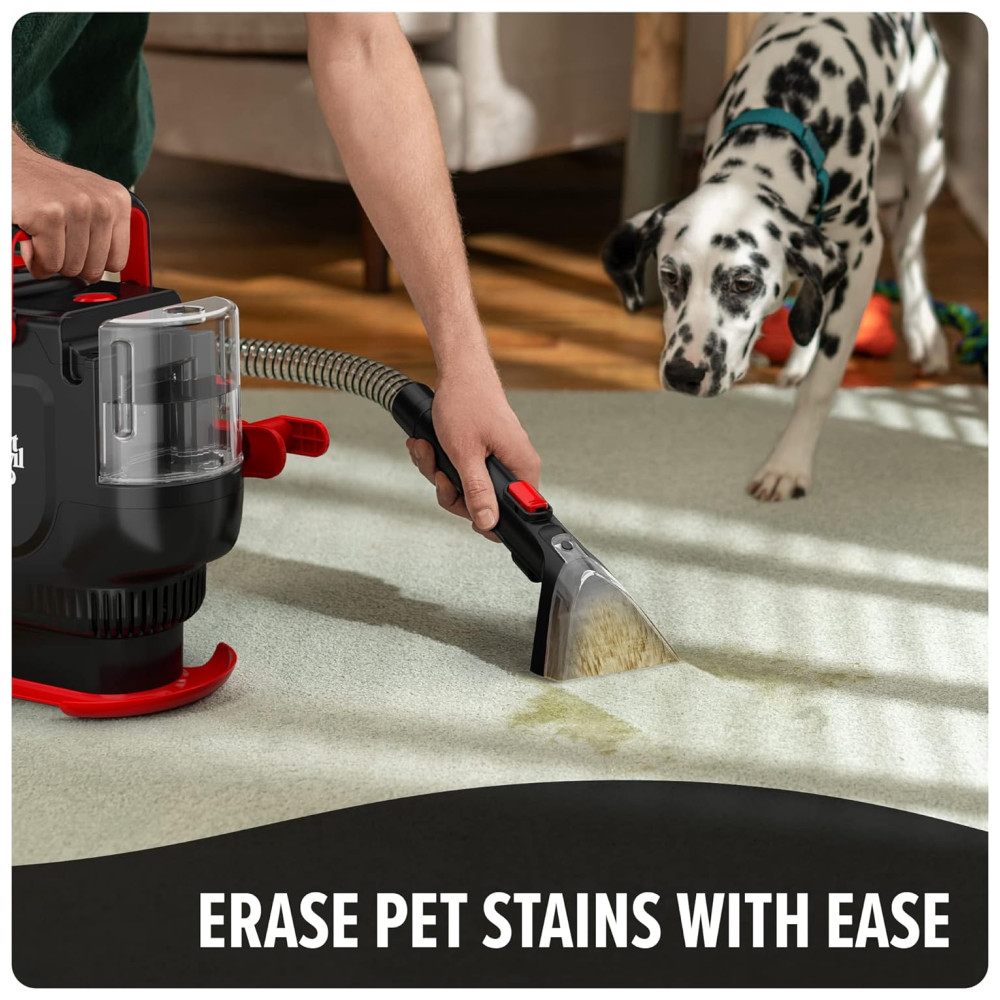 Extratora e Higiniezadora de Carpetes e Estofados Portátil com Sucção Poderosa, Compacto e Leve, Dirt Devil FD13000, Preto e Vermelho