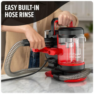 Extratora e Higiniezadora de Carpetes e Estofados Portátil com Sucção Poderosa, Compacto e Leve, Dirt Devil FD13000, Preto e Vermelho