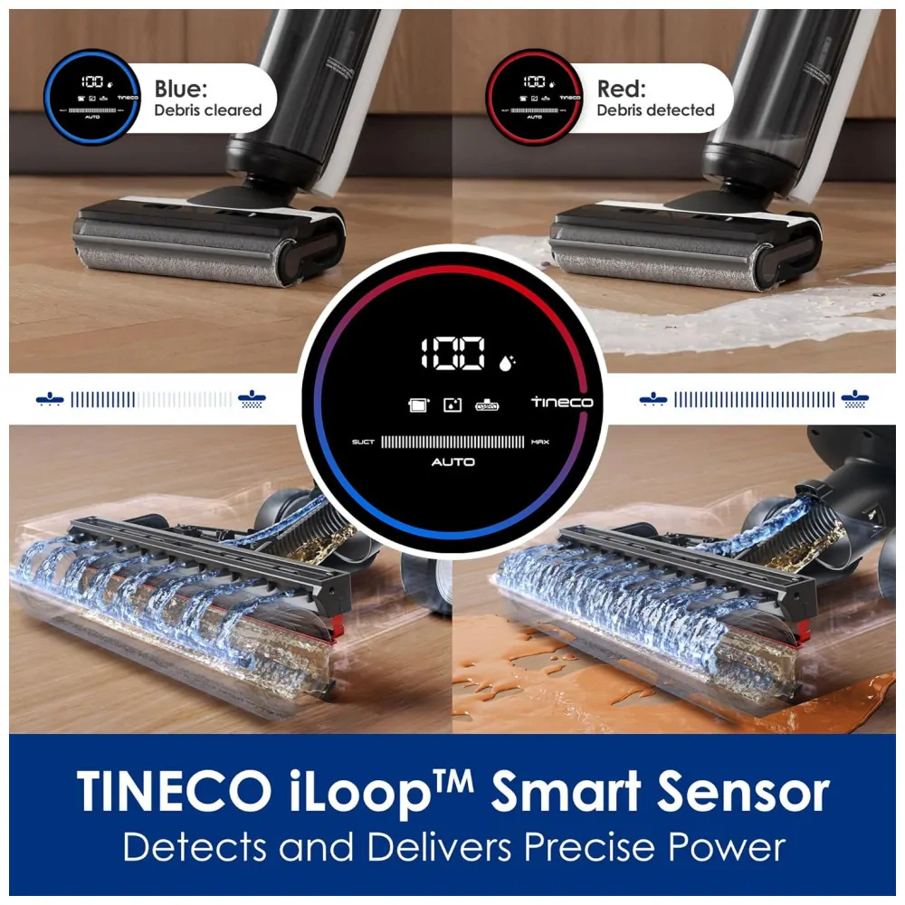 Aspirador de Pó Multifuncional sem Fio com Painel LED, 110V, Tineco Floor ONE S5, Azul Escuro