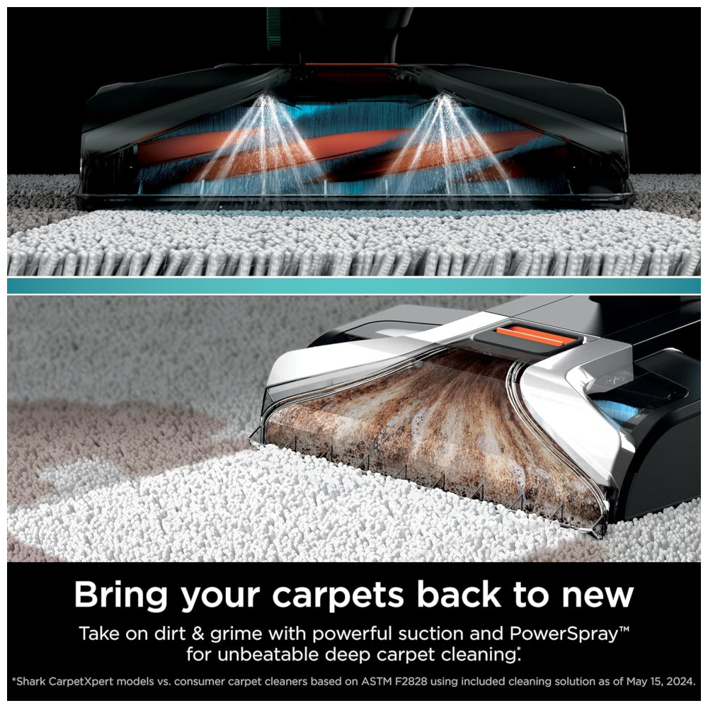 Extratora e Higienizadora de Carpetes e Estofados com Tecnologia StainStriker, 2 Produtos de Limpeza para Carpete, 110V, Shark EX201, Azul