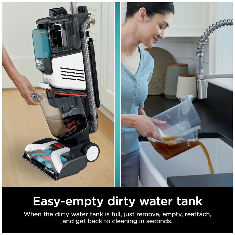 Extratora e Higienizadora de Carpetes e Estofados com Tecnologia StainStriker, 2 Produtos de Limpeza para Carpete, 110V, Shark EX201, Azul