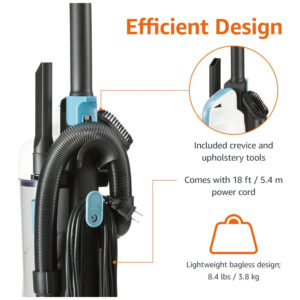 Aspirador de Pó Leve e Vertical para Carpetes e Pisos Duros, 110V, AMZ , Branco