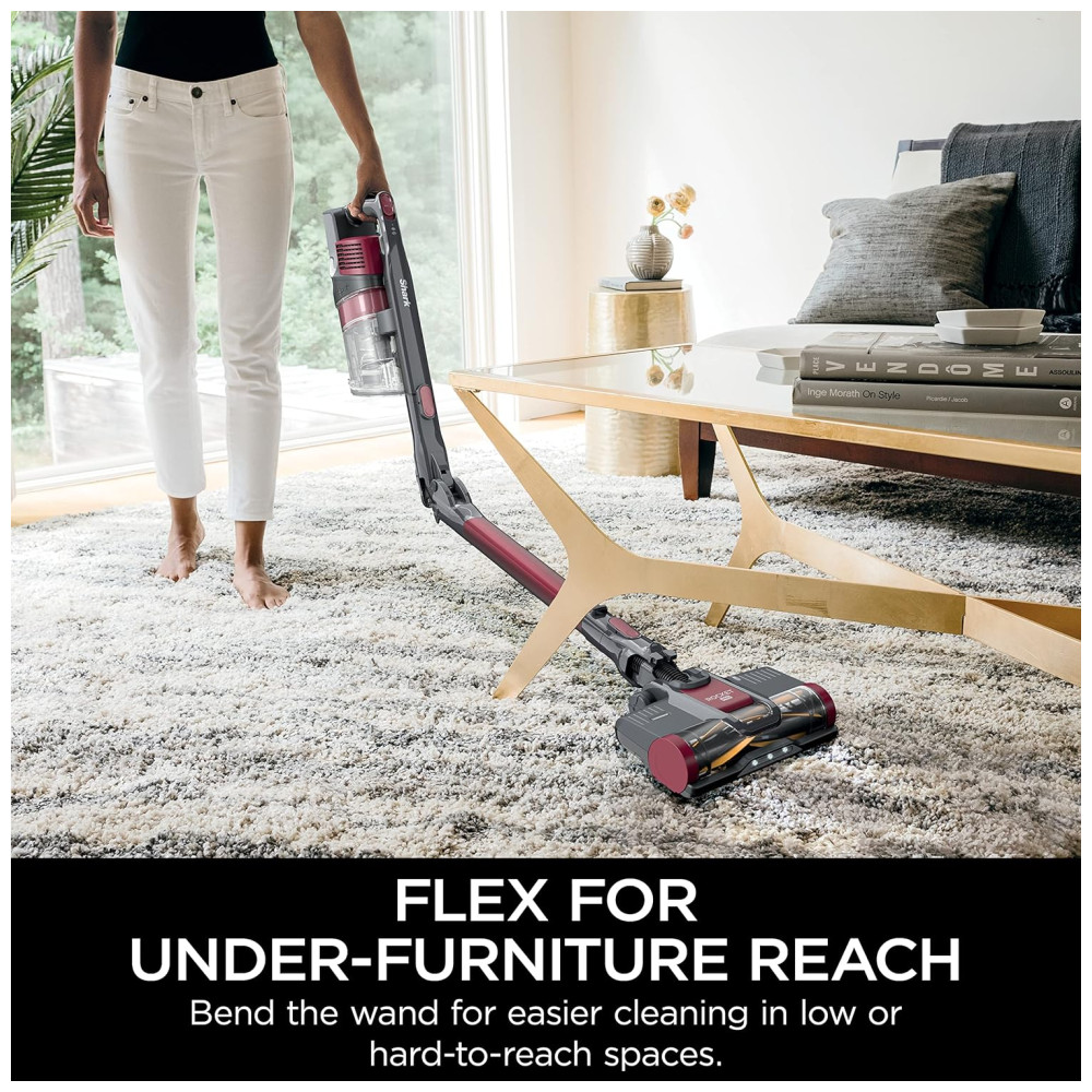 Aspirador de Pó Flexível Sem Fio Recarregável Capacidade 400 ml, SHARK IZ163H, Rosa escuro