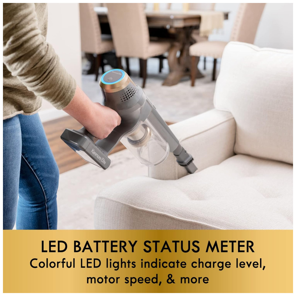 Aspirador de Pó sem Fio com Acessórios, Silencioso e Farol de LED, 110V, Kenmore DS4095, Dourado