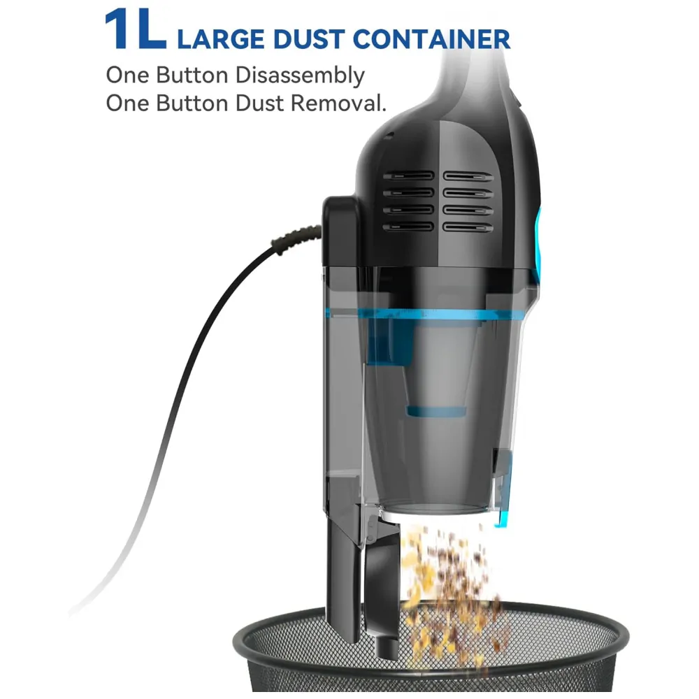 Aspirador de Pó Vertical com Fio, 20Kpa de Sucção Potente, Filtro HEPA, Leve e Versátil, Ideal para Pêlos de Animais e Pisos Difíceis,Vazone