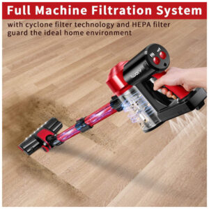 Aspirador de Pó sem Fio iwoly C150 Recarregável com Bateria Removível de 2200mAh, 18kPa, Filtro HEPA, Leve e Portátil