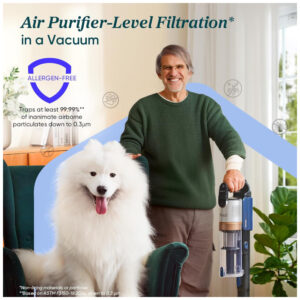 Aspirador de Pó Sem Fio LEVOIT com Filtro HEPA, Design Antienrosco, Autonomia de 60 Min, Sucção Poderosa, Leve, Escova Motorizada Mini, para Carpete