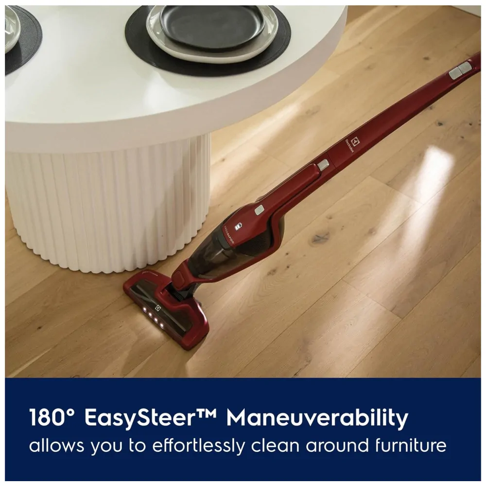 Aspirador Sem Fio 2 em 1 Electrolux Ergorapido Pet Vermelho Chili Motorizado 48 Minutos 18V.