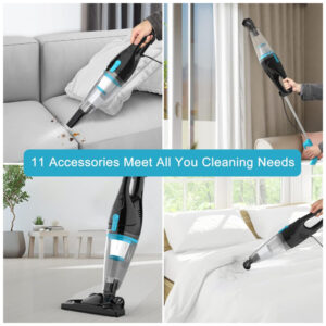 Aspirador de Pó com Fio Intercleaner 400W Sucção 15KPa, 12 em 1, Leve, Sem Saco, Modo Portátil, Ultrassilencioso, para Pisos até 120m .