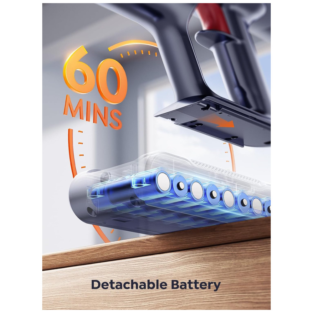 Aspirador de Pó Sem Fio INTETURE BP20, 550W, 45Kpa, 60 min de Autonomia, Escova com Sensor de Toque, Estação de Carregamento para Pisos Duros e Carpetes