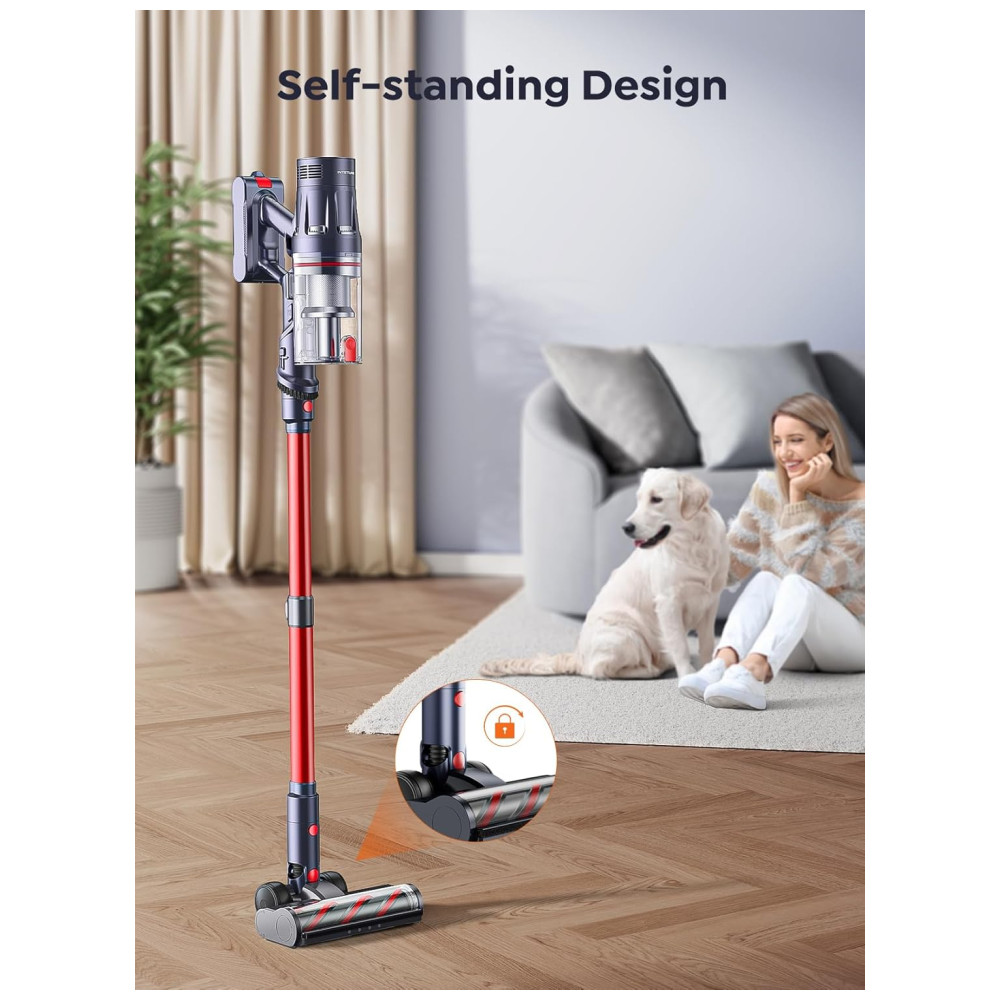 Aspirador de Pó Sem Fio INTETURE BP20, 550W, 45Kpa, 60 min de Autonomia, Escova com Sensor de Toque, Estação de Carregamento para Pisos Duros e Carpetes