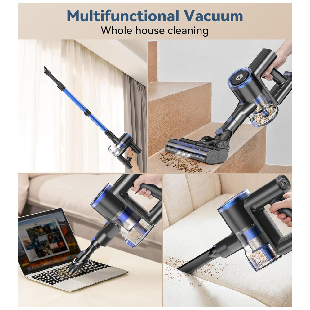 ectqm6yzft3d0b_6 jpg - Aspirador de Pó Sem Fio NADALY, 3 Níveis de Sucção, 45 Min de Autonomia, Escova Antiemaranhado, Aspirador Recarregável 8 em 1 - 700W