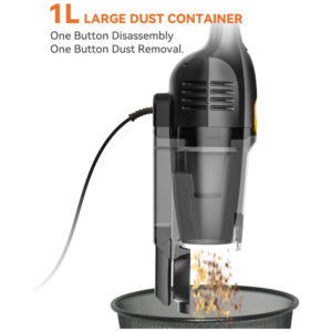 ectqsql5k1hd0b_7 jpg - Aspirador de Pó Vertical com Fio, 20000pa de Sucção Poderosa, 2 em 1 Leve para Pêlos de Animais e Pisos Difíceis Laranja e Preto,Vazone