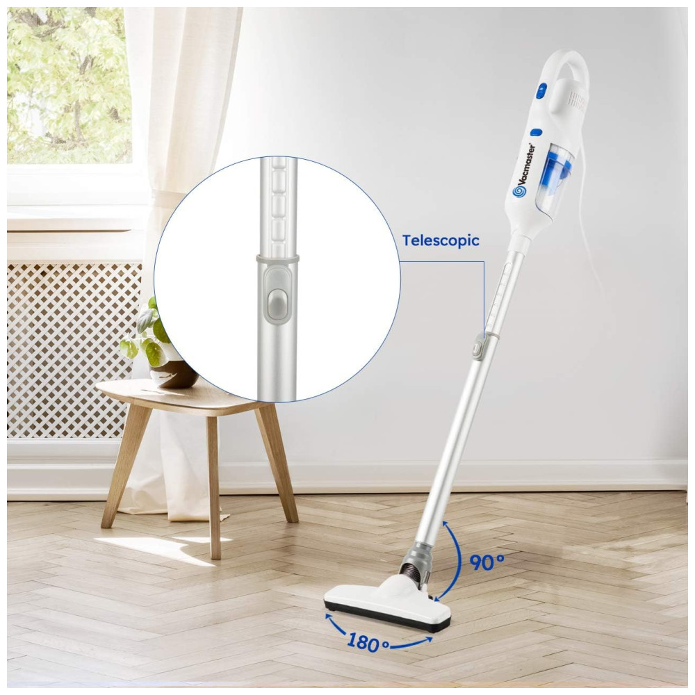 Aspirador de Pó Sem Fio Vacmaster 2 em 1 Super Leve com Sucção de 14Kpa e Filtro HEPA Lavável para Residências, Automóveis e Pisos Diversos