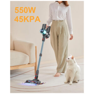 ectqw3v2vttd0b_1 jpg - Aspirador de Pó sem Fio GGV, Autonomia de 35 Min, Design Autônomo c Base de Carregamento Parede, 3 Modos p pelos de Animais, Tapetes e Pisos Azul