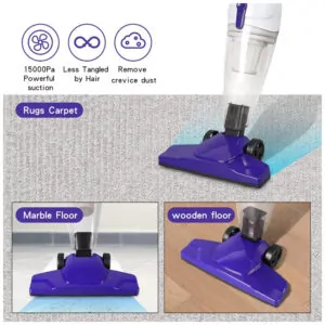 Aspirador de Pó com Fio Intercleaner Potência de Sucção de 15 KPa, 400 W, 12 em 1, Leve e Sem Saco, Portátil, Ultrassilencioso para Pisos 120 cm.