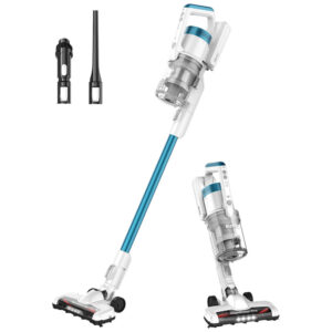 Aspirador de Pó sem Fio com Acessórios, Farol de LED e Sucção Potente, 110V, EUREKA, Branco