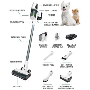 ectqw78kbtk90b_1 jpg - Aspirador de Pó Multifuncional sem Fio com Acessórios, 110V 500W, Greenworks, Branco
